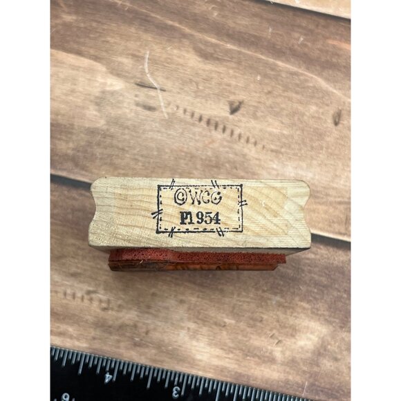 W.C.G. P1954 CHRISTMAS CANDLE NOEL WOOD MOUNTED RUBBER STAMP - Picture 4 of 4